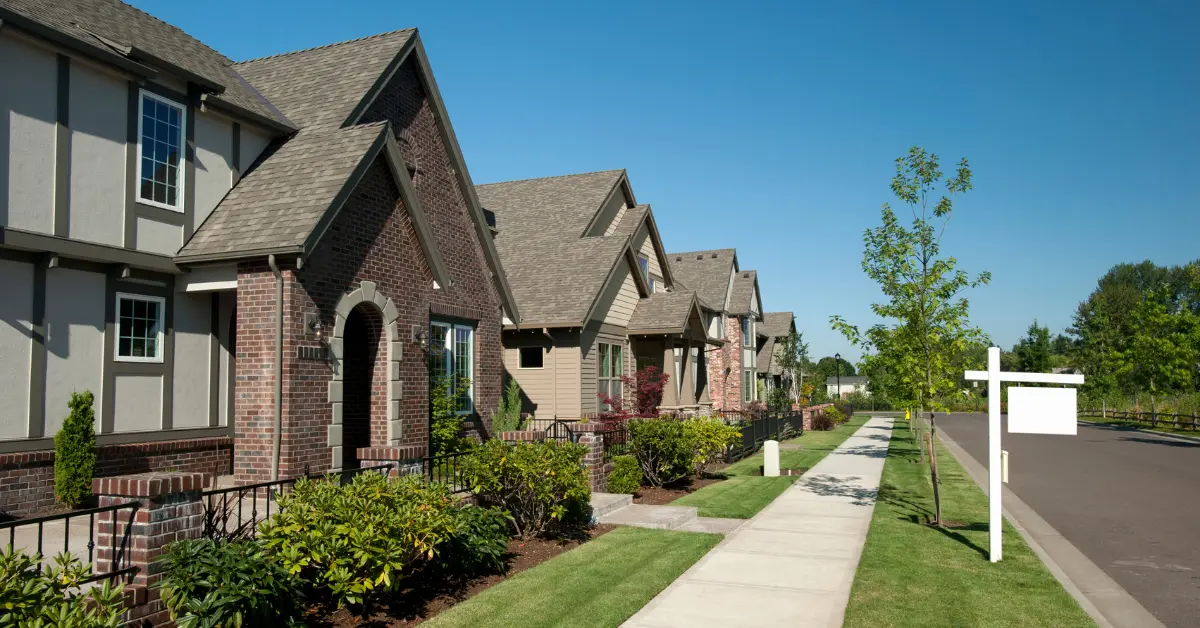 a row of houses for sale